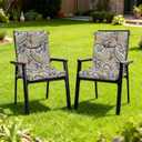 DYTXIII Outdoor High Back Chair Cushions Set of 2, 44x20 in Water Repellent Patio Seat Cushions with Elastic Sponge, All Weather Cushions for Rocking, Dining Chairs, Patio Furniture - Paisley Chilli, 44"x20"x2.5"