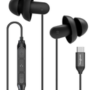 Hearprotek Sleep Headphones, 1 Pair USB C Wired Earbuds with Soft Silicone Noise Reduction Type C Earbuds with Microphone, Ideal for Sleeping, snoring, Relaxation (Black)