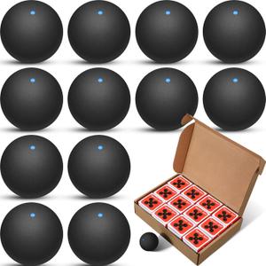 12 Pcs Squash Ball Professional Squash Ball High Reliability Practical to Use Excellent Performance Rubber for Training Practice and Competition (black)