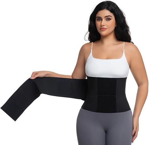 Waist Trainer Belt Waist Cincher Trimmer Ab Belt Tummy Control Body Shaper with Triple Wrap Women and Men Black XS