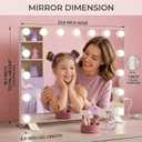 Vanity Mirror with Lights, Large Hollywood Lighted Mirror, LED Bulbs with 3 Colors Lighting, USB & USB C Charging Port, Touch Control, Glass Tempered, White 22.8" X 18.1"
