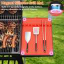 Silicone Griddle Mat for Blackstone - Magnetic Silicone Grill Tools Mat for Blackstone Accessories, Side Shelf Spatula Utensil Mats with Drip Pad for Outdoor BBQ Grill Kitchen Countertop (1-Pack)