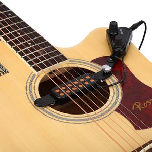12 Sound Hole Guitar Pickup, Magnetic Pickup Transducer with Volume Tone Tuner Kit for Acoustic Guitar