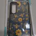 Compatible with Samsung Galaxy S23 Case,Vintage Yellow Bee Floral Amazing Pattern Design Shockproof Anti-Scratch Hard PC Back Case for Samsung Galaxy S23