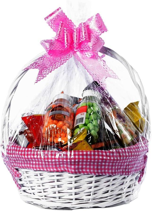 KoberrLi Cellophane Wrap Cellophane Bags 18x25 inch Gift Baskets 10 Count Large Clear Wrapping Plastic Bags for Easter Boxes Blanket Quilt