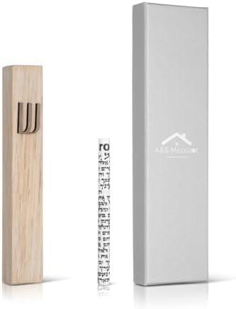 Wood Mezuzah Case with Scroll for Door Modern/Traditional Design, Easy Peel and Stick Mezuzah Cover, Home Blessing and Protection Houswarming Gift (White Oak+ Wood, 6 Inches)