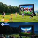 3-in-1 20FT Inflatable Projector Screen - Outdoor Movie Screen, Dart Board and Football Target with 250W Blower, Front/Rear Screen for Celebration & Outside Movie Night