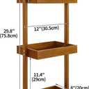 Utoplike Teak Shower Caddy Corner, 3 Tier Standing Shower Organizer Shelf with Handle, Wood Bathroom Stand Up Caddy Basket for Shampoo, Rack for Inside Shower, Bath, Office, Kitchen Desktop