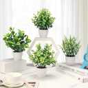 FAVOWREATH 4 Pack Fake Plants Ceramic Mini Artificial Greenery Potted Plants for Home Decor Office Decor Room Decor Farmhouse Decor Indoor Table Bathroom Decor