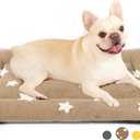 Mora Pets Dog Crate Pad Kennel Dog Bed Mat for Medium Dogs Washable Cute Star Pet Bed for Cage Ultra Soft Flat Puppy Cat Kitten Cushion for Sleeping Anti-Slip Brown 30 x 19