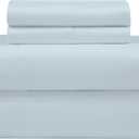 ROYALE LINENS Bamboo Viscose King Sheet Set - Cooling Bed Sheet Set - 1 Fitted, 1 Flat & 2 Pillowcase - Fits Up to 16" - Organic Viscose Derived from Bamboo - Bedding Sheet Set (King, Ballad Blue)
