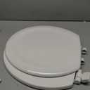 KOHLER Stonewood Quiet-Close Round Toilet Seat, Slow Close Design, Durable Wood, Easy Installation, Universal Fit, White Finish, K-20467-0
