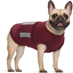 MIGOHI Adjustable Anxiety Relief Vest for Large Dogs - Calming Wrap for Thunderstorm, Fireworks, Travel and Separation - L, Bordeaux