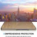 Galaxy Z Fold 7 Cover Cases Compatible with Samsung Z Fold 7 Flip Cell Phone Case Clear View Mirror Flip Cover PU Leather with Kickstand Protective Cover for Samsung Galaxy Z Fold 7 (Gold)