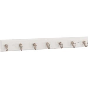 Franklin Brass Key Tidy (1-Pack) Pure White Holder 14' Wall Mount Small Item Rack 7 Hooks for Wall, Hallway, Entry Keychain Rail Organizer B46712K-PMN-R