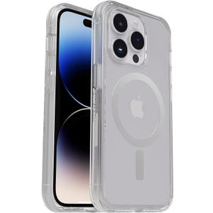 OtterBox iPhone 14 Pro (ONLY) Symmetry Series+ Case - Clear, Ultra-Sleek, Snaps to MagSafe, Raised Edges Protect Camera & Screen (Clear)