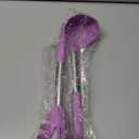 Silicone Pasta Fork and Ladle Spoon Set, Large Non Stick Kitchen Utensils for Cooking,Stirring,Serving Spaghetti, Soup, Sauce (PURPLE)