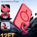 CANSHN Magnetic for iPhone 14 Plus Case, Upgraded [Full Camera Protection] [Compatible with MagSafe] [Translucent Matte] Shockproof Protective Phone Case for iPhone 14 Plus 6.7" - Red
