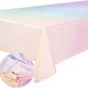 Xo, Fetti Pastel Gradient Washable Tablecloth - 9 ft. | Birthday Party Decorations, Bachelorette Party Supplies, Rainbow Baby Shower, Pastel Preppy, Tableware
