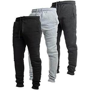 Ultra Performance 3 Pack Fleece Active Tech Joggers for Men, Mens Sweatpants with Zipper Pockets Large