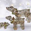 Lighted Christmas Decorations Outdoor Rattan Polar Bear 3 airs