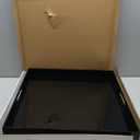 2222 inches Oversized Black Acrylic Ottoman Tray Extra Large Decorative Tray Spill-Proof Serving Trays with Handles King-Size Safe Edge Organizer for Coffee Table Countertop Breakfast