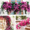 10 Pcs Artificial Bougainvillea Flowers  30" Faux Bougainvillea Branches with Silk Petals, Realistic Single Stem Bougainvillea for Home Wedding Table Party & DIY Floral Decor (Purple)