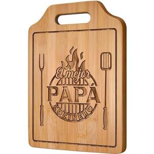 AceThrills Regalos para Papa, Regalos Para Papa Dia Del Padre – Tabla de Cortar de Bambú Grabada 12.3"L x 8.7"W x 0.4"Th