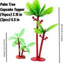 3 x 16pcs Palm Tree Decor,Palm Tree Cake Topper,Coconut Tree Cake Decoration,Palm Tree Party Decorations,Jungle Cake Decorations,Palm Trees Decorations,Hawaiian Cupcake Toppers,Beach Cake Decorations