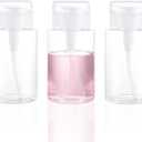 3 Pack Push Down Pump Dispenser Empty Push Top Bottles Containers for Nail Polish Makeup Remover Micellar Water Facial Toner 6.7oz/200ML