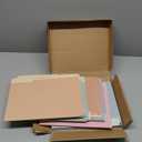 SUNEE File Folders Letter Size 10 Pastel Colors, 100 Pack Manilla Folders 8.5 x 11 1/3-Cut Tabs, Colored File Folders Office Home School for Documents Files Paper