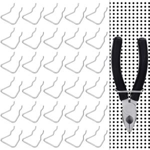 30 Pieces Pegboard Plier Holders, Stainless Steel Double Loop Pegboard Hooks Accessories Shelving Display Organizer Hooks for Shop Store Supermarket
