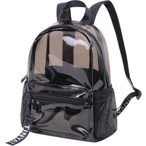 TINYAT Small Clear backpack for Women See Through Clear Bag Cute Transparent Backpack for Work, Concerts, Sports, Travel
