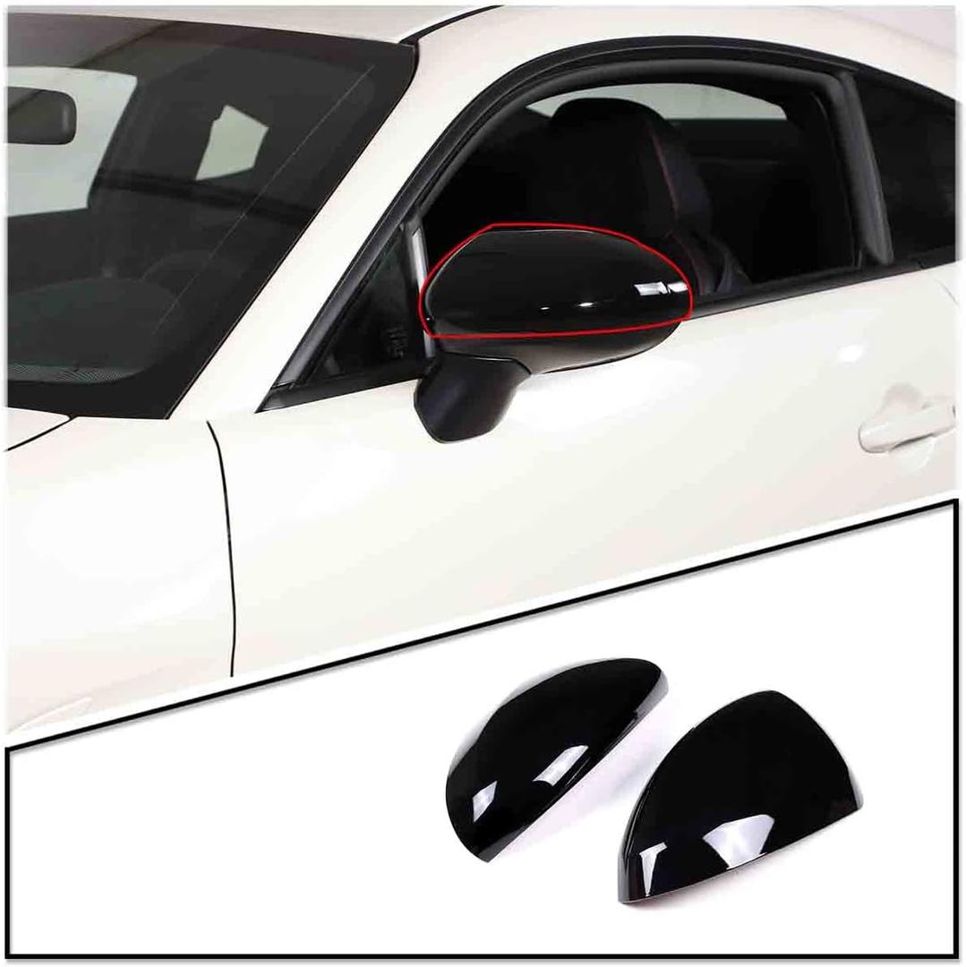 Car Side Mirror Decoration Cover Compatible with Subaru BRZ & Toyota 86 2022,This Rear View Mirrors Cover Cap Cover trim is made of ABS. (Glossy Black)