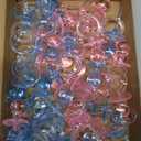 50 Pieces 2.75 Inch Baby Pacifier Baby Shower Plastic Pacifier for Baby Shower Pacifier, Baby Shower Gender Show Party Decoration DIY Baby Shower Birthday Party Gift (Pink and Blue)