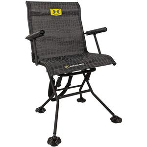 Hawk Stealth Spin Chair - Silent, Comfortable, Swiveling, Portable Chair for Camping, Hunting, Fishing, Backpacking, and More (Bone Collector Edition) , Black