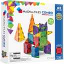 Magna-Tiles Combo 62-Piece Magnetic Construction Set, The Original Magnetic Building Brand