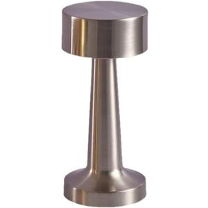 Retro Table Lamp Metal Touch Decor for Bar Coffee Restaurant Decoration Light Desk LED Rechargeable Night Lights Bedroom(Silver)