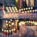 HELESIN Christmas Candy Cane Lights, Solar Landscape Lights with Timer Remote, Waterproof Outdoor Pathway Light Decorative Light for Christmas Decor Garden Yard Walkway Markers, 12 Pack