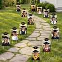 13 Pcs DIY Graduation Yard Signs, 13.8" x 8.3" K-12 Congrats Grad Photo Lawn Sign with Stakes, 2026 Graduation School Picture Display Sign Decor for Outdoor Patio Grad Party Supplies