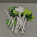 DoubleFill 24 Pcs St Patricks Day Decorations Wooden Shamrock Picks Sticks 8.27" Double Sided Lucky Decorative Branches Shamrock Vase Filler Table Centerpiece for Irish Party Home Decor(Stylish)