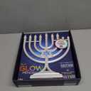 LED Electric Blue Hanukkah Menorah with Special Effects - Battery/USB Powered, Star of David, 4 Lighting/Blinking Modes, Large LED Bulbs, Chanukah Traditional Electric Menorahs - White