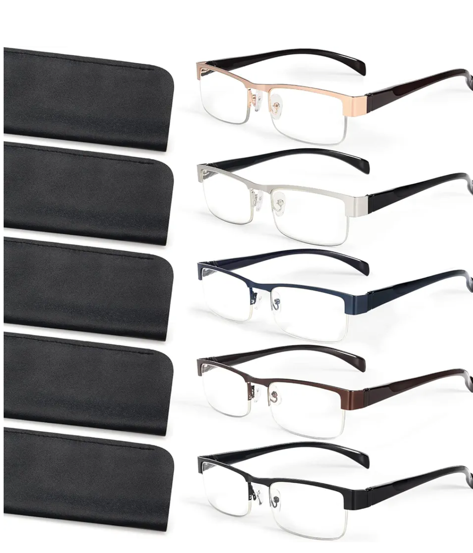 BLS BLUES Reading Glasses Men, Stylish Metal Eyeglasses, Blue Light Readers for Men, Computer Eye Glasses, Cheaters, +2.75 BLS BLUES Reading Glasses Men, Stylish Metal Eyeglasses, Blue Light Readers for Men, Computer Eye Glasses, Cheaters, +2.75