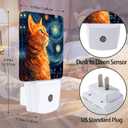 Cat Night Light, Lonely Ginger Cat Night Lights Plug into Wall Decor for Bedroom, Bathroom, Hallway, Kitchen, Dusk to Dawn Sensor Nightlights for Boys Girls Women Men Room Gifts