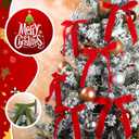 Riceshoot 30 Pcs Christmas Velvet Bow, 6 x 8 Inch Rustic Crafts Gift Bows Nice for Christmas Tree, Garland, Large Gifts, Parties, Indoor or Outdoor Decorations(Red)