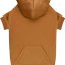 Dog Sweaters for Medium Dogs Dog Hoodie Solid Soft Brushed Fleece Clothes Sweatshirt with Pocket(Coffee-M)