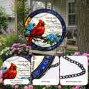 Rngmsi Cardinal Stained Glass Window Hanging, 7.8 Sun Catchers Art Cardinal Decor Indoor Window, Decorative Suncatchers Hanging Ornaments Home Garden Gift for Housewarming Festival