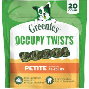 Greenies Occupy Twists Petite Breed Dog Treats, Chicken Flavor, 20 Count (EXP 11/18/26)