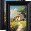 eletecpro 4x6 Picture Frames Set of 2, Vintage Photo Frames with Glass, Display 3.5x5 Photo with Mat or 4x6 without Mat for Tabletop or Wall Decor, Black
