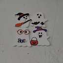 Cute Halloween Decorations Indoor - Ghost Decor, 4 PCS Wooden Ghost Halloween Signs for Table, Office Desk, Fireplace Mantle